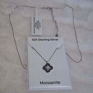 925 Silver 1 Ct Moissanite & Created MOP Necklaces